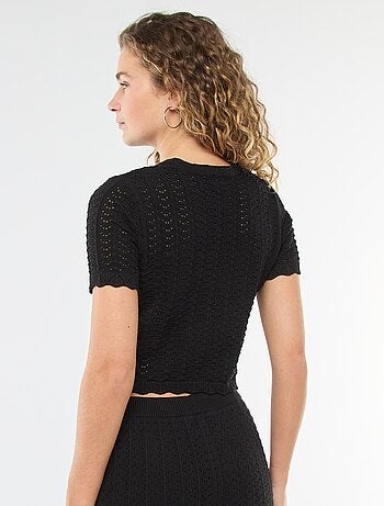 Pull en crochet à manches courtes