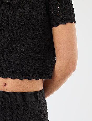 Pull en crochet à manches courtes