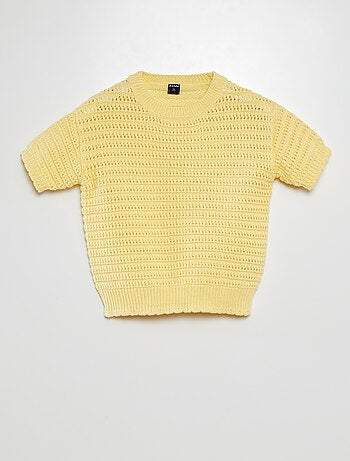 Pull en crochet manches courtes