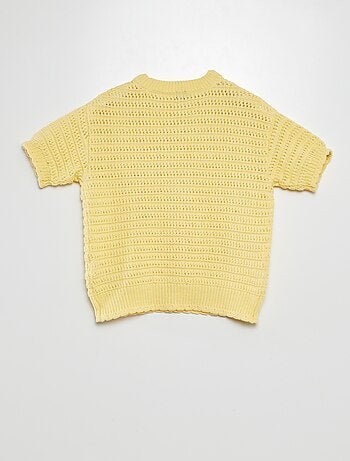 Pull en crochet manches courtes