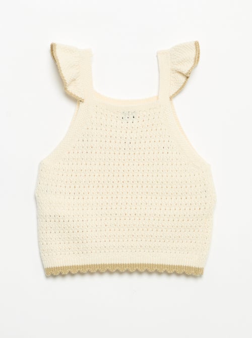 Pull en crochet sans manches - Kiabi