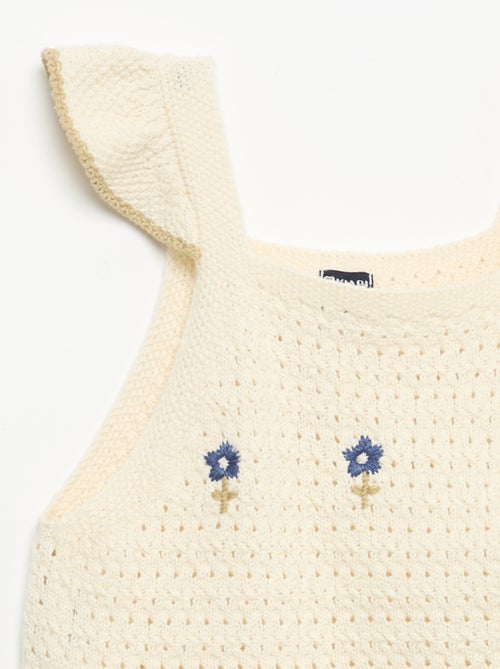 Pull en crochet sans manches - Kiabi