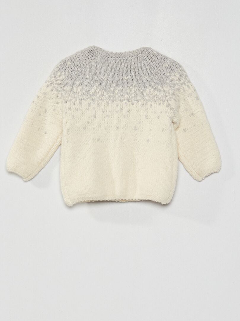 Pull En Laine à Grosse Maille Gris Torsadé - Taille S (36/38), Occasion Très Bon état