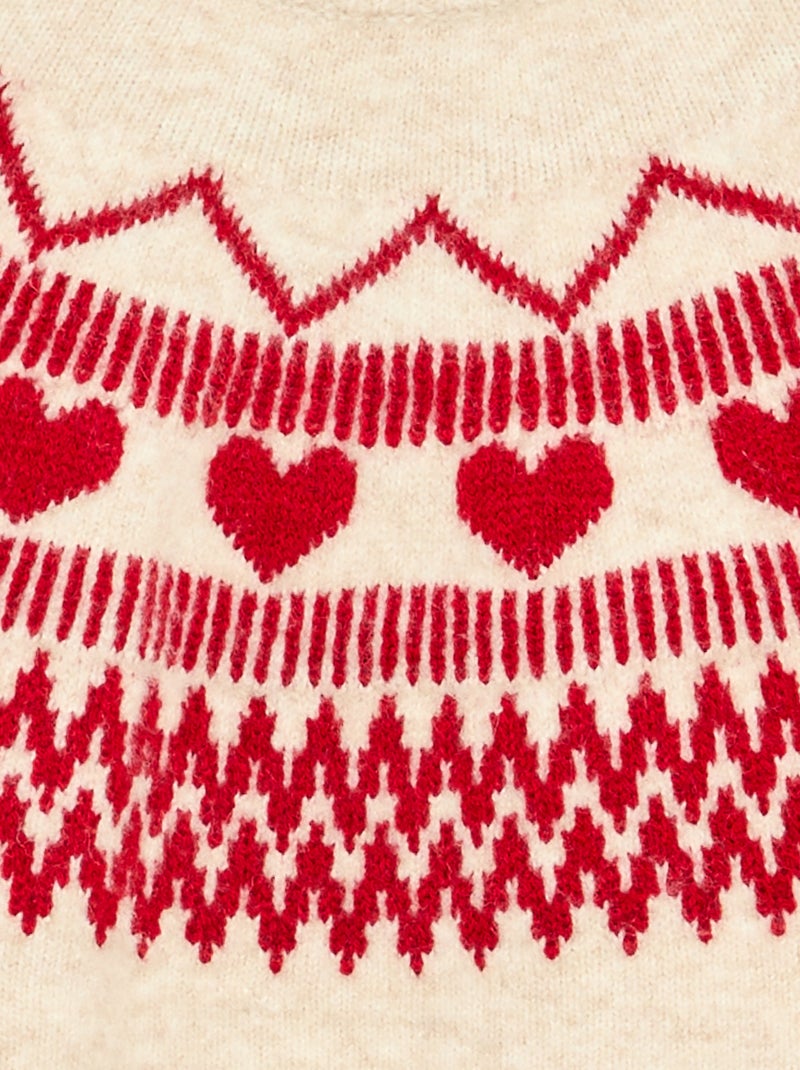 Pull en jacquard Beige - Kiabi