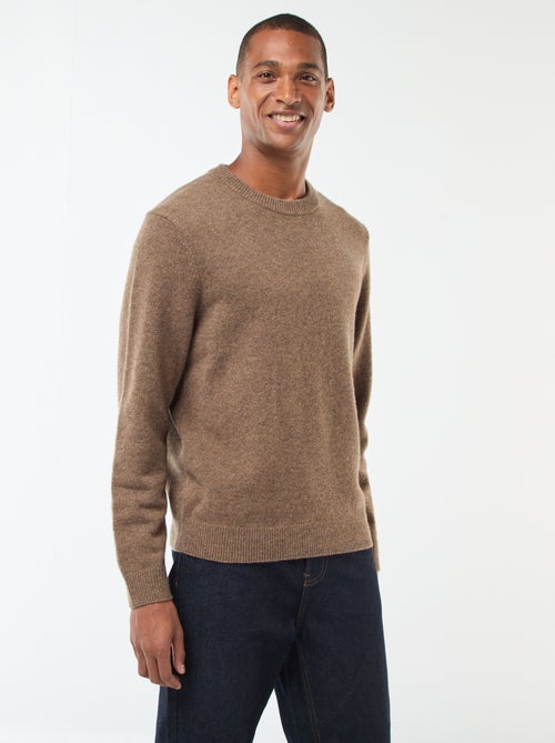 Pull en laine à col rond - Kiabi