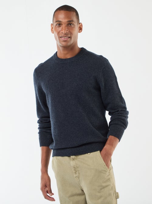 Pull en laine à col rond - Kiabi