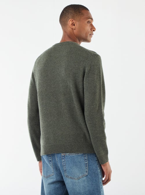 Pull en laine à col rond - Kiabi