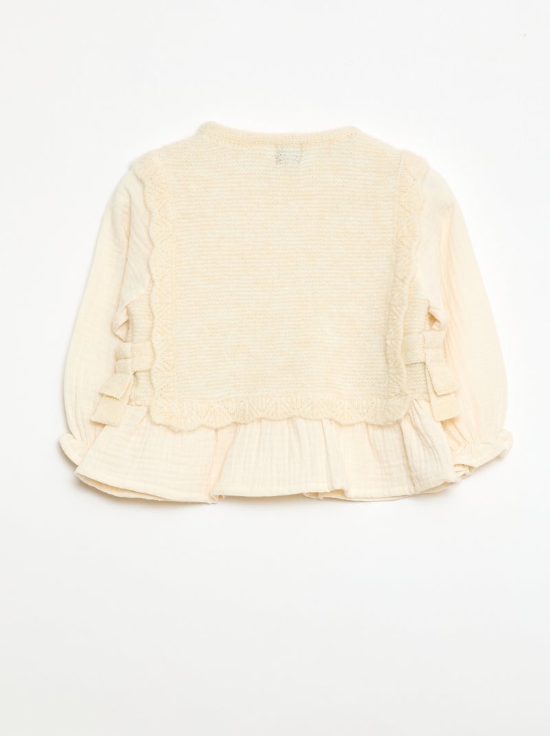 Pull en laine mélangé Beige - Kiabi