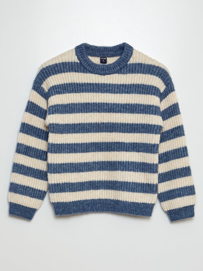 Pull en laine mélangé marinière Bleu - Kiabi