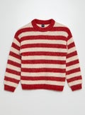 Pull en laine mélangé marinière Rouge - Kiabi
