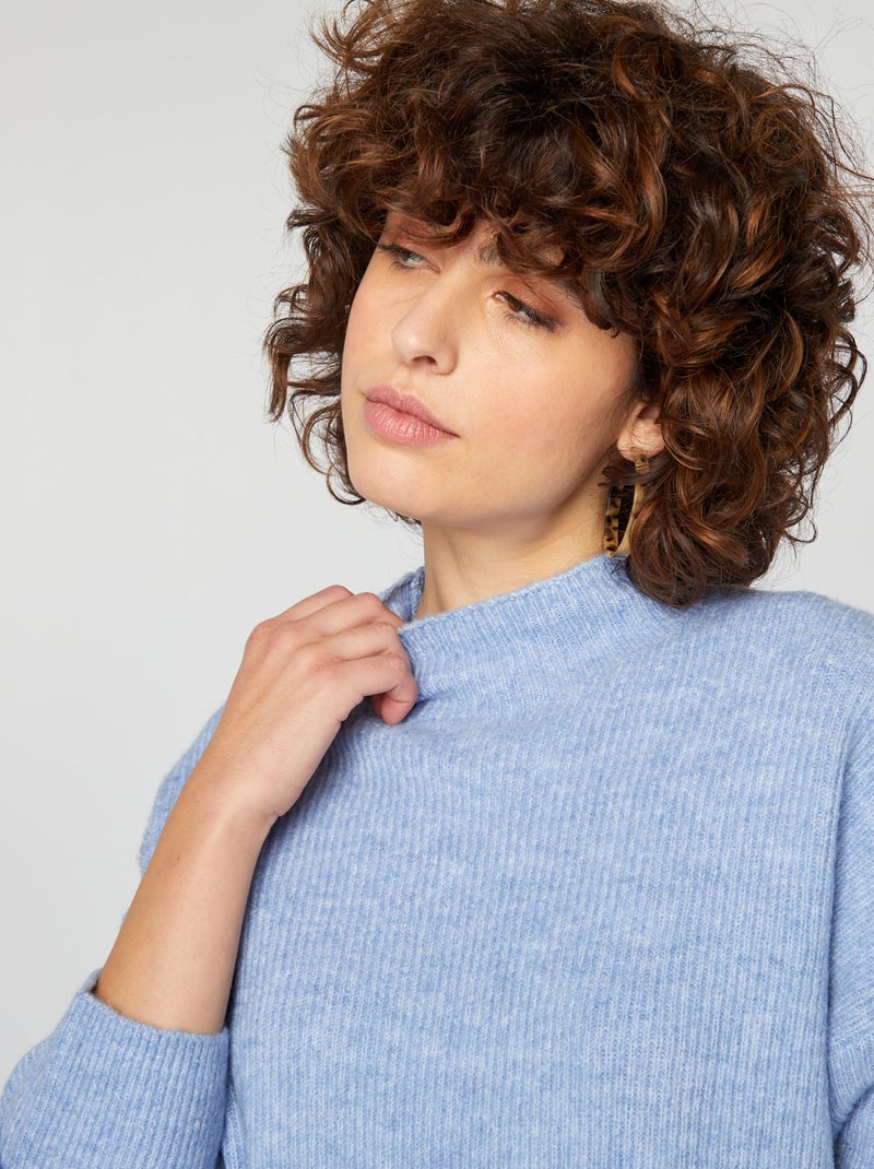 Pull en laine mélangée Bleu - Kiabi
