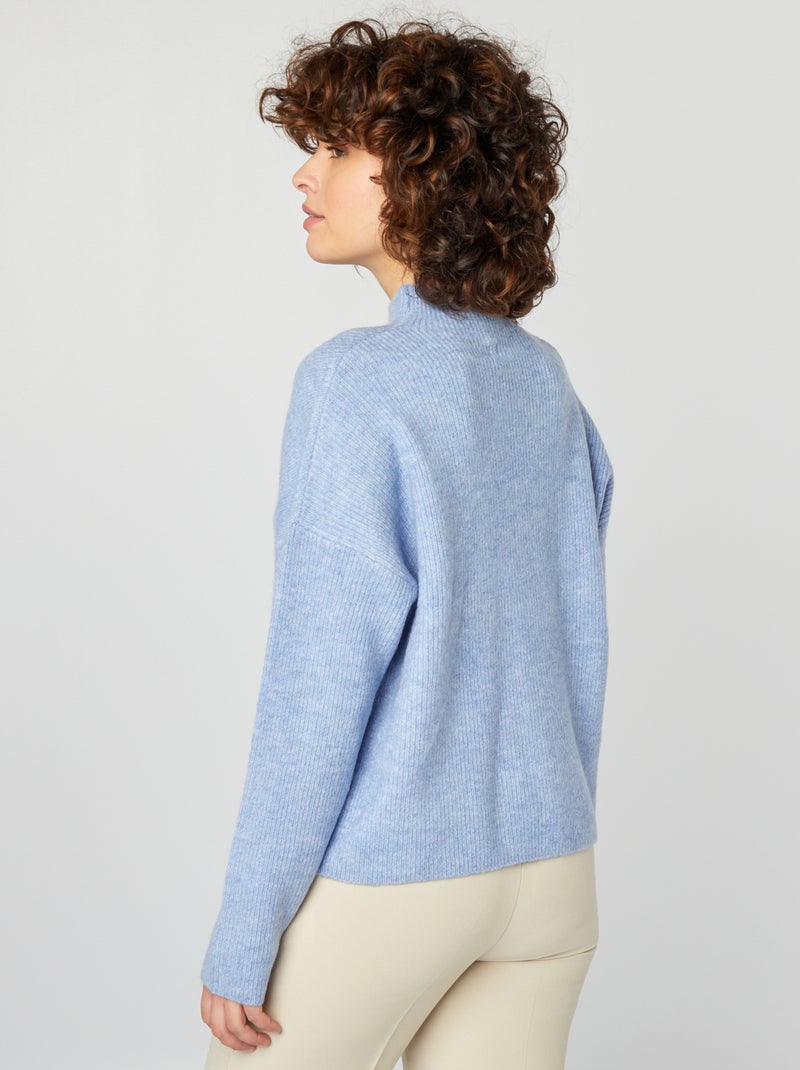 Pull en laine mélangée Bleu - Kiabi