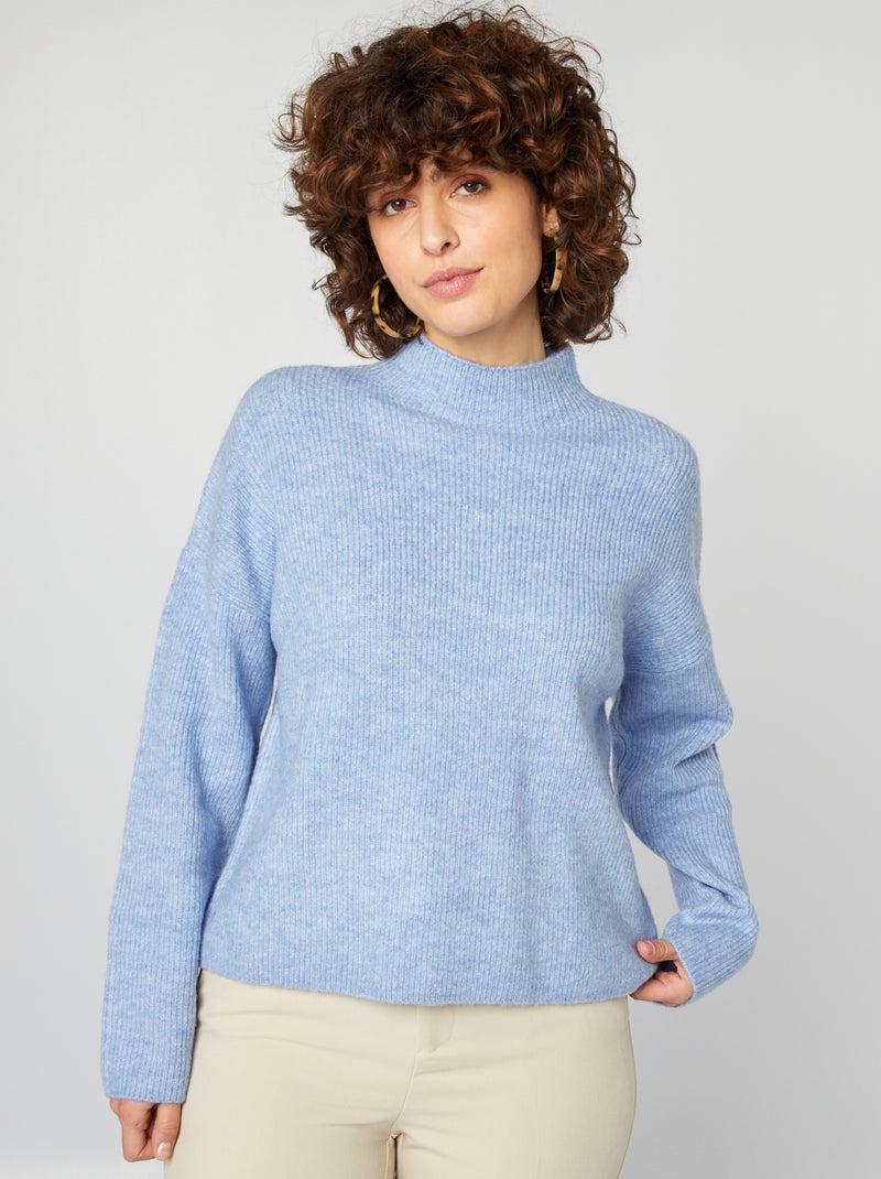 Pull en laine mélangée Bleu - Kiabi
