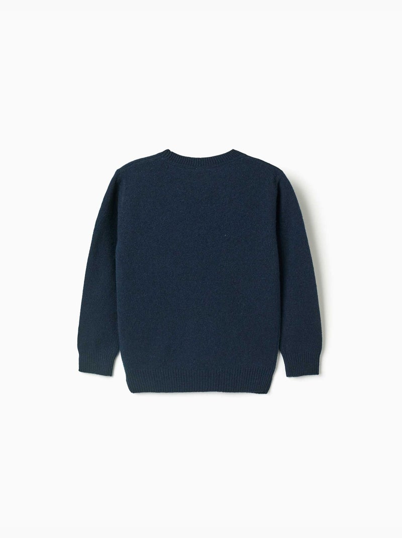 Pull en laine mélangée b&s Bleu foncé - Kiabi