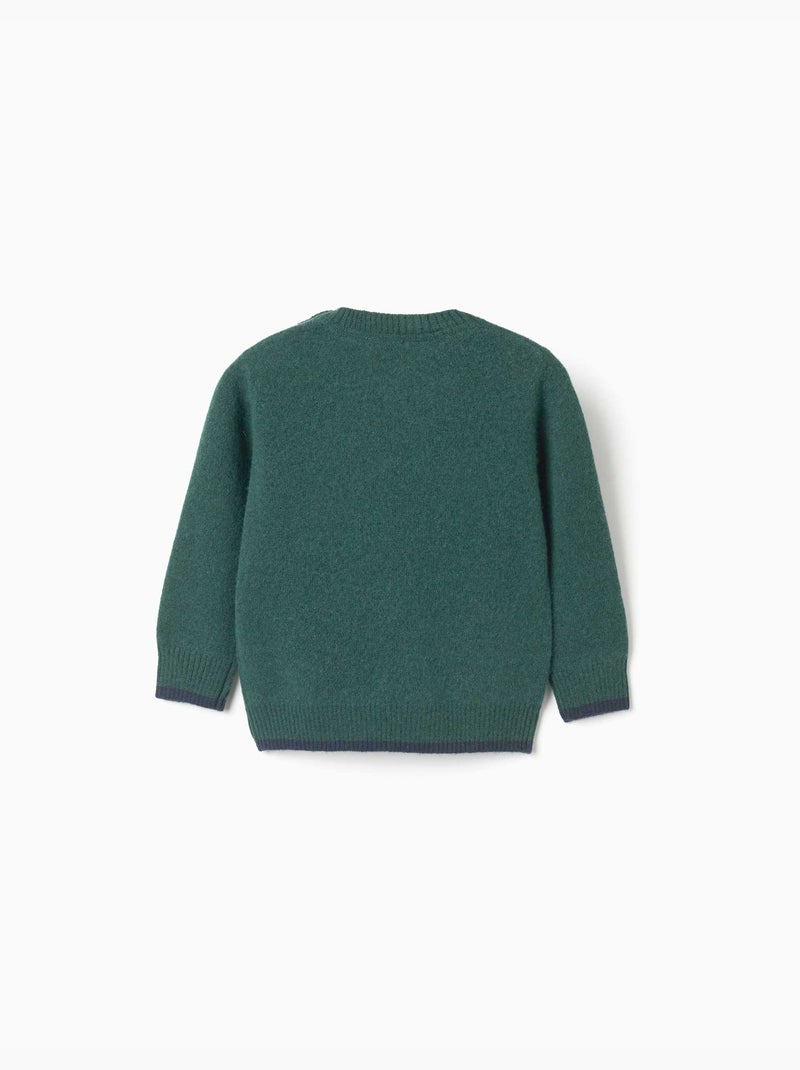 Pull en laine mélangée b&s Vert - Kiabi