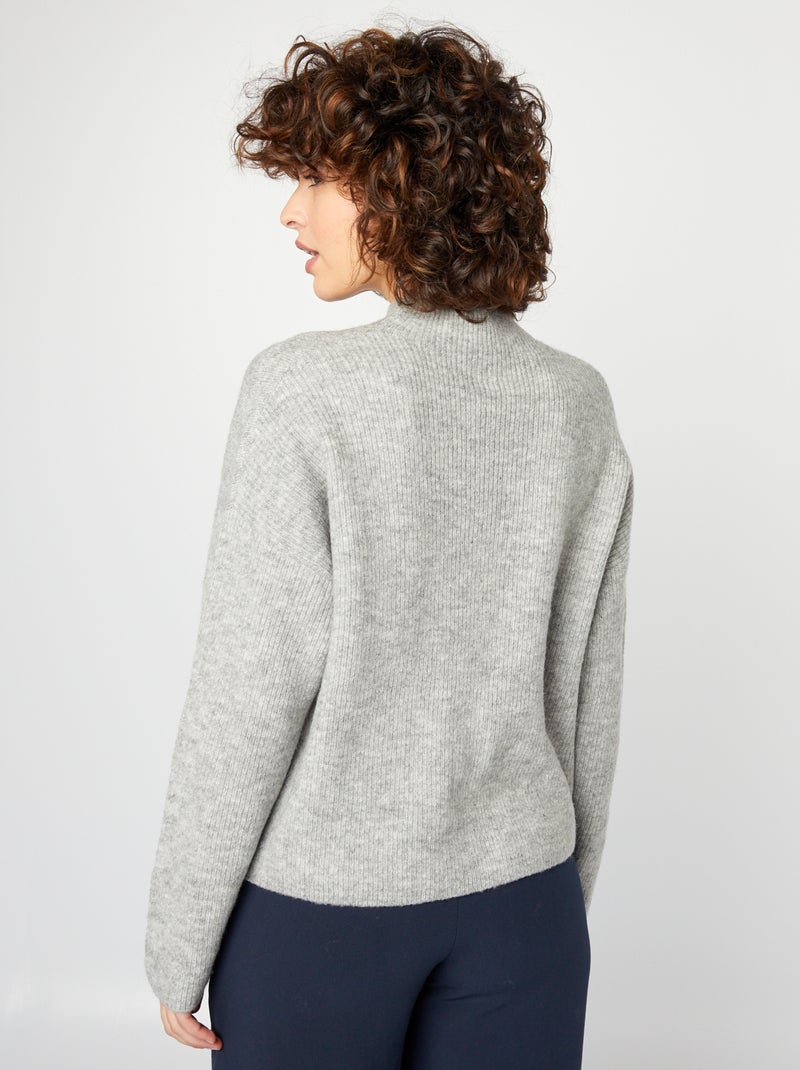 Pull en laine mélangée Gris - Kiabi