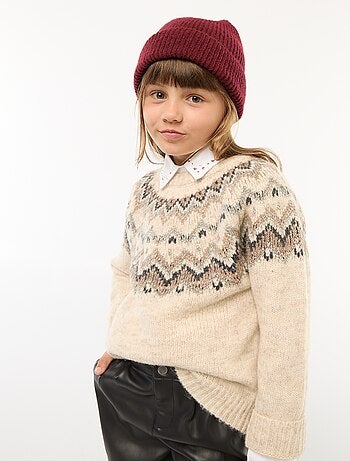 Pull en laine motif jacquard
