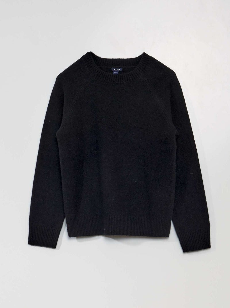 Pull en laine noir - Kiabi