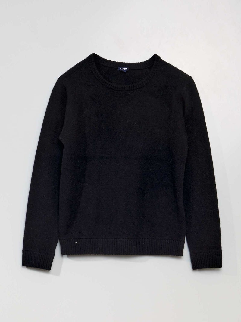 Pull en laine noir - Kiabi