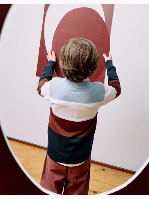 Pull en maille à blocs de couleur - Kiabi