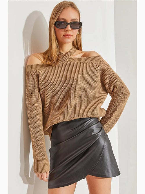Pull en maille à bretelles croisées lucci - Kiabi