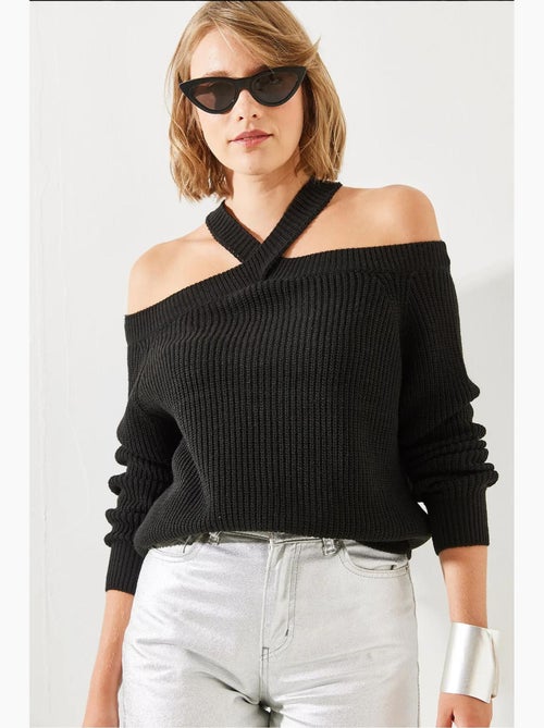 Pull en maille à bretelles croisées lucci - Kiabi