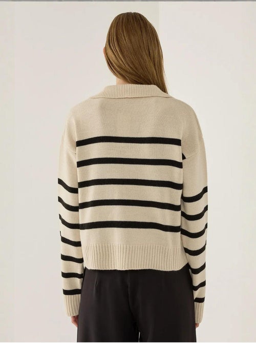 Pull en maille à col polo rayé - Kiabi Pull en maille à col polo rayé - Kiabi