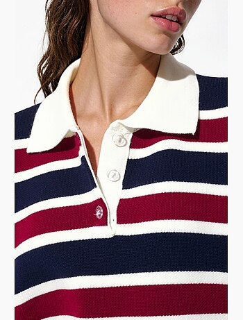 Pull en maille à col polo rayé hiccup