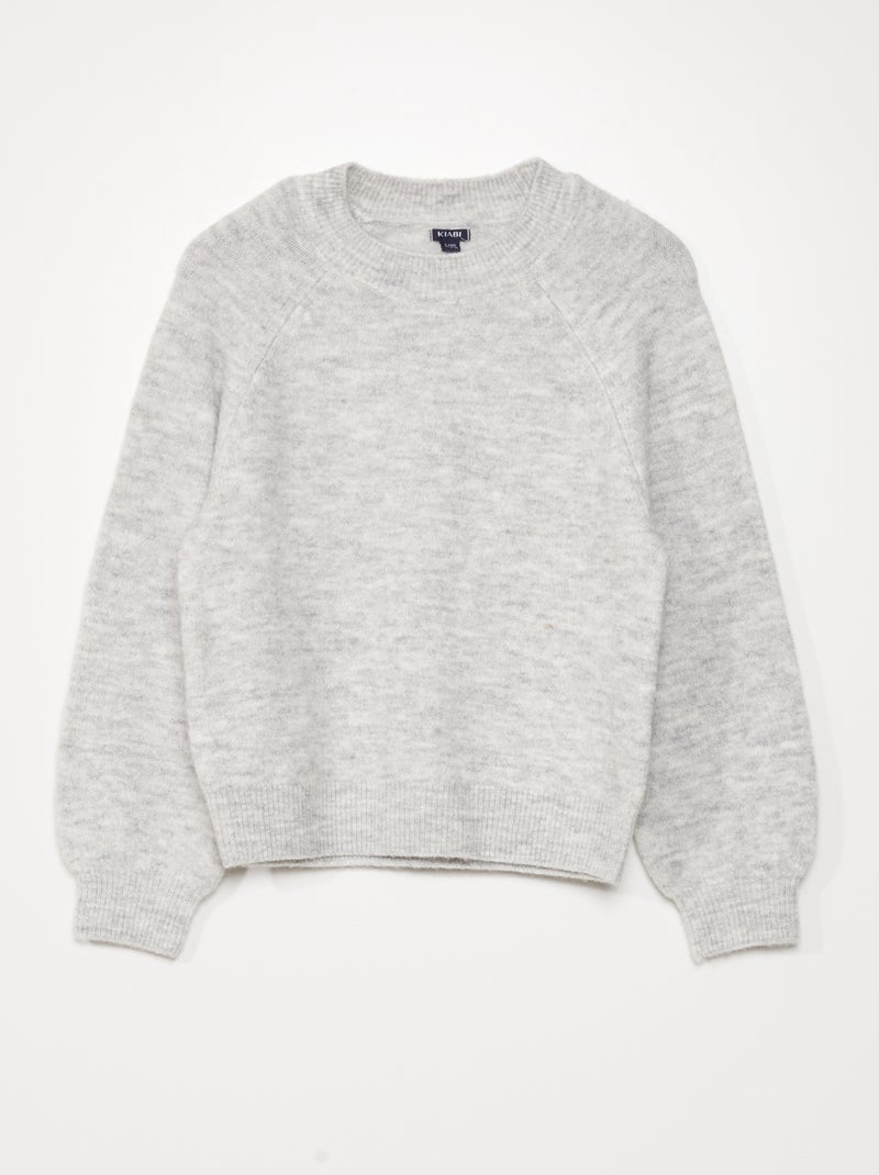 Pull en maille à col rond Gris clair - Kiabi