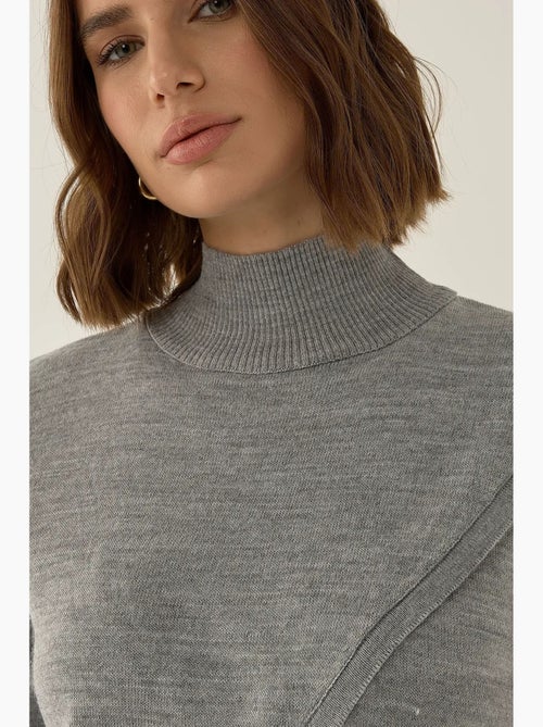 Pull en maille à col roulé asymétrique hiccup - Kiabi