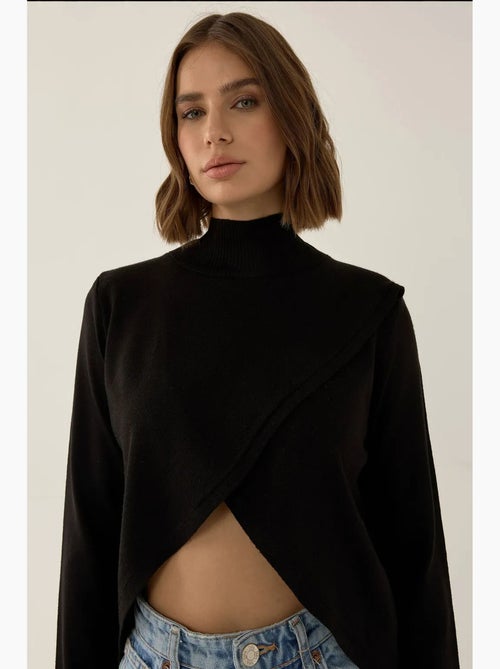 Pull en maille à col roulé asymétrique hiccup - Kiabi