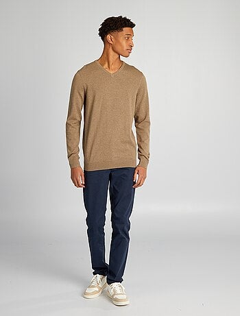 Pull en maille à col V + d'1m90