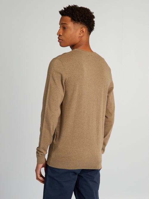 Pull en maille à col V + d'1m90 - Kiabi