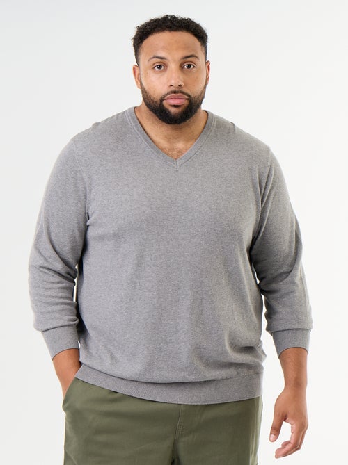 Pull en maille à col V - Kiabi