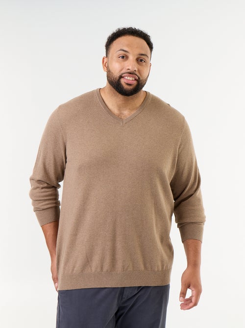 Pull en maille à col V - Kiabi