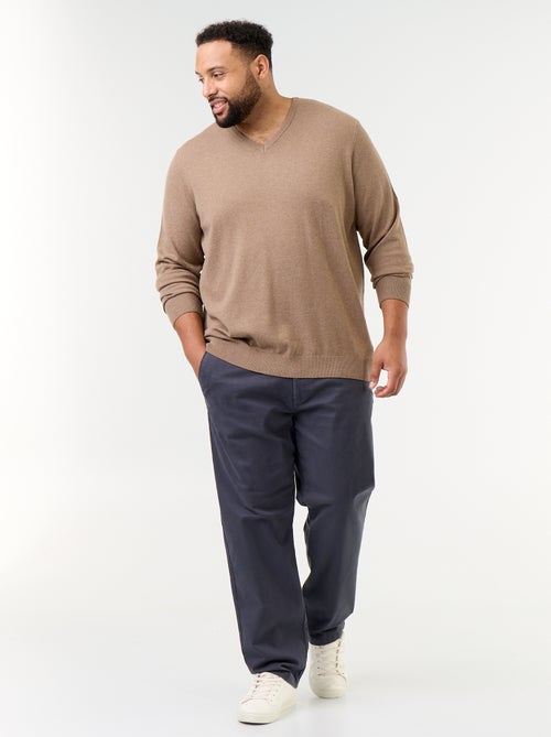 Pull en maille à col V - Kiabi