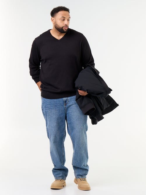 Pull en maille à col V - Kiabi