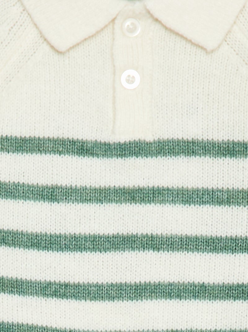 Pull en maille à rayures Blanc - Kiabi