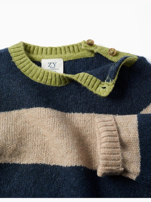 Pull en maille à rayures - Kiabi