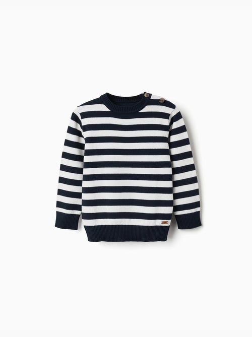 Pull en maille à rayures - Kiabi