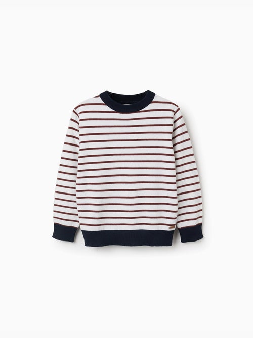 Pull en maille à rayures - Kiabi
