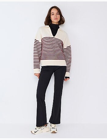 Pull en maille à rayures, mo fashion