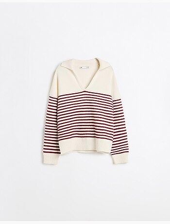 Pull en maille à rayures, mo fashion