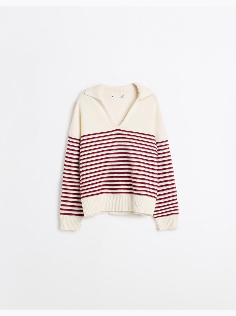 Pull en maille à rayures, mo fashion Marron - Kiabi