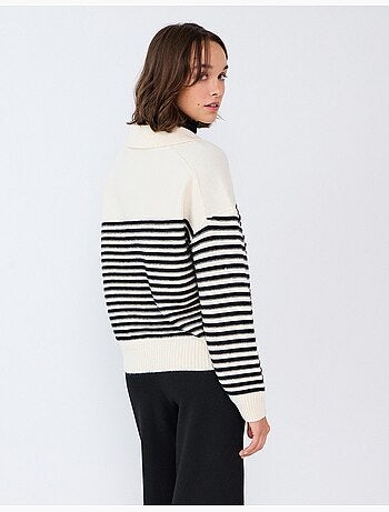 Pull en maille à rayures, mo fashion