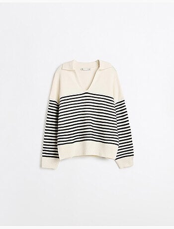 Pull en maille à rayures, mo fashion