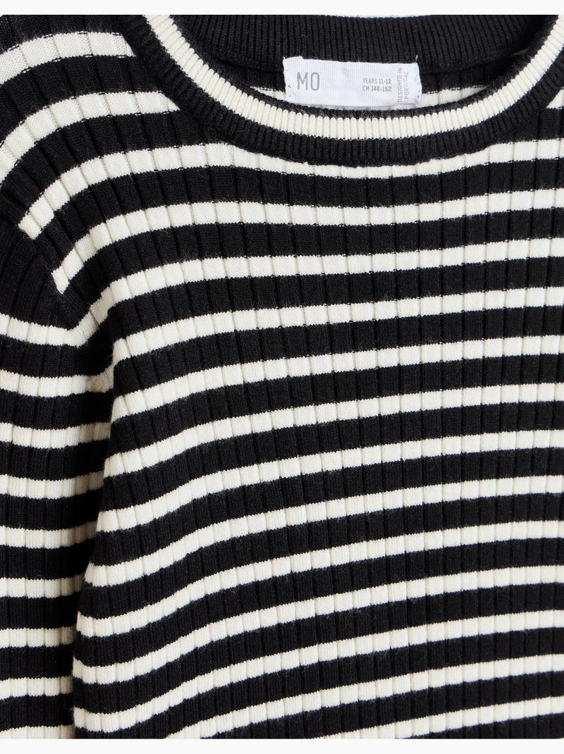 Pull en maille à rayures, mo fashion Noir - Kiabi