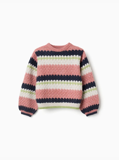 Pull en maille à rayures - Kiabi