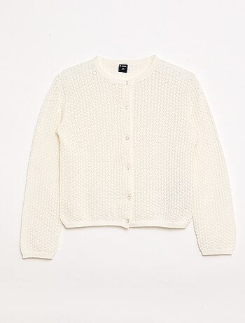 Pull en maille ajourée à col rond