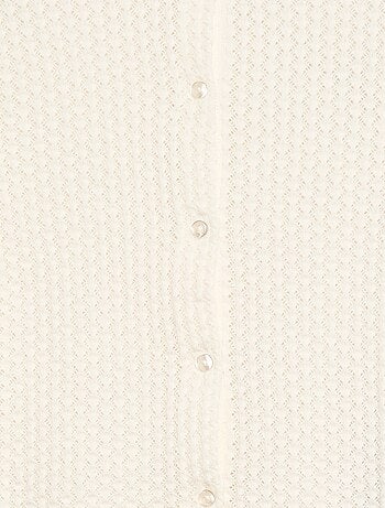 Pull en maille ajourée à col rond